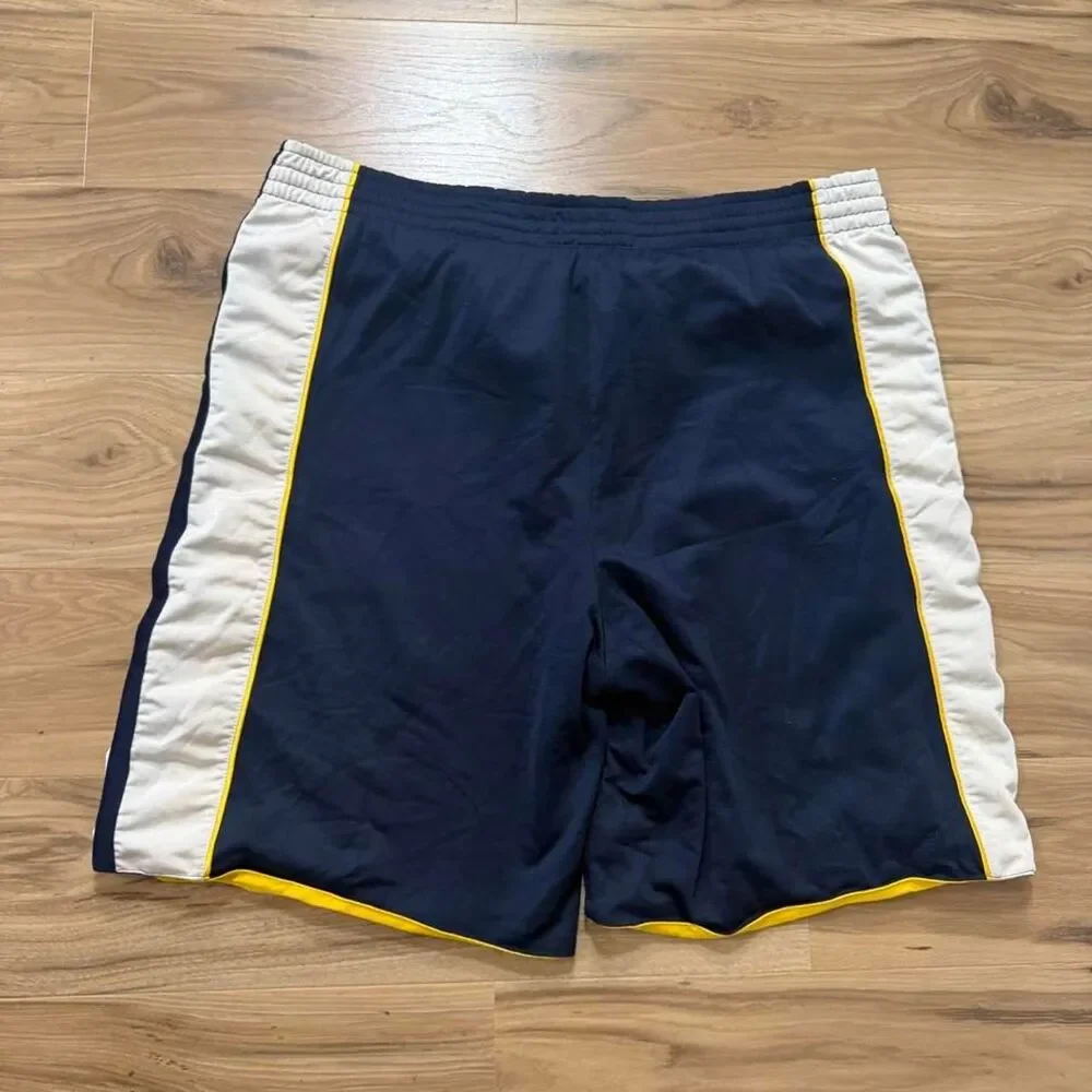 Vintage 00s Nike yellow/navy blue basketball reversible shorts embroidered XXL